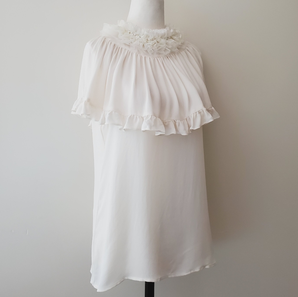 Anthropologie Mise en Scene by Ruffian Marscapone Silk Blouse - Picture 4 of 16